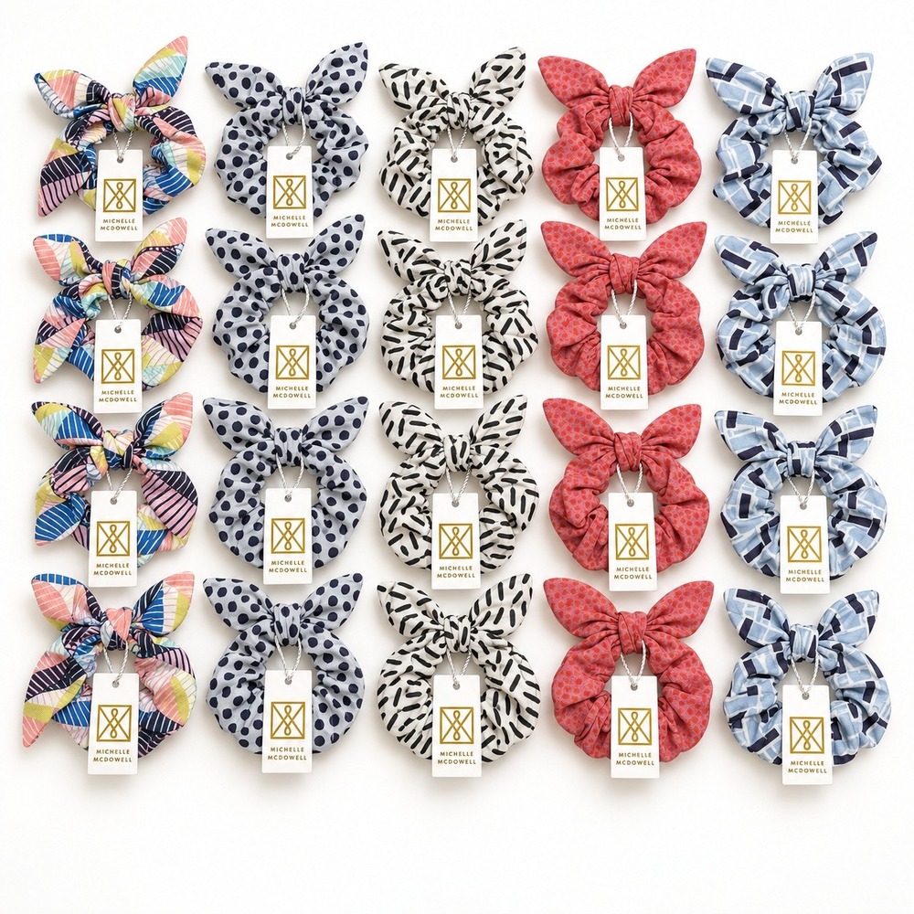 20pc Michelle McDowell Tie Scrunchie Reseller Pack Bow Hair Ties New With Tags